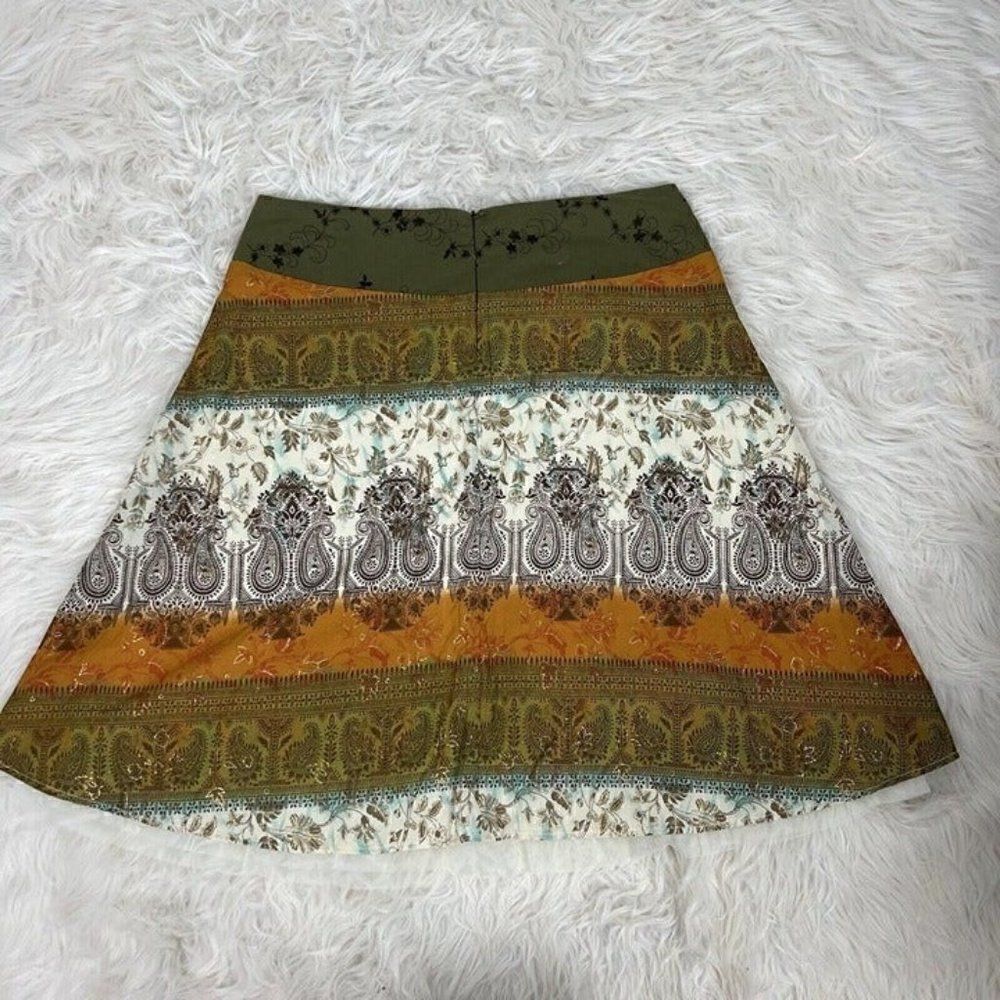 Lucy Lucy Love Vintage Y2K Paisley Ombré Handkerchief Midi Skirt Large Cotton - Picture 2 of 12